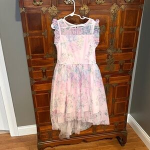 Girls Pink Floral Easter Dress